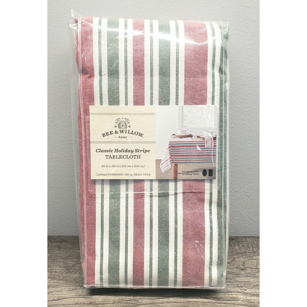Bee & Willow™ Classic Holiday Stripe Tablecloth 60 in x 120 in Rectangular NEW‎